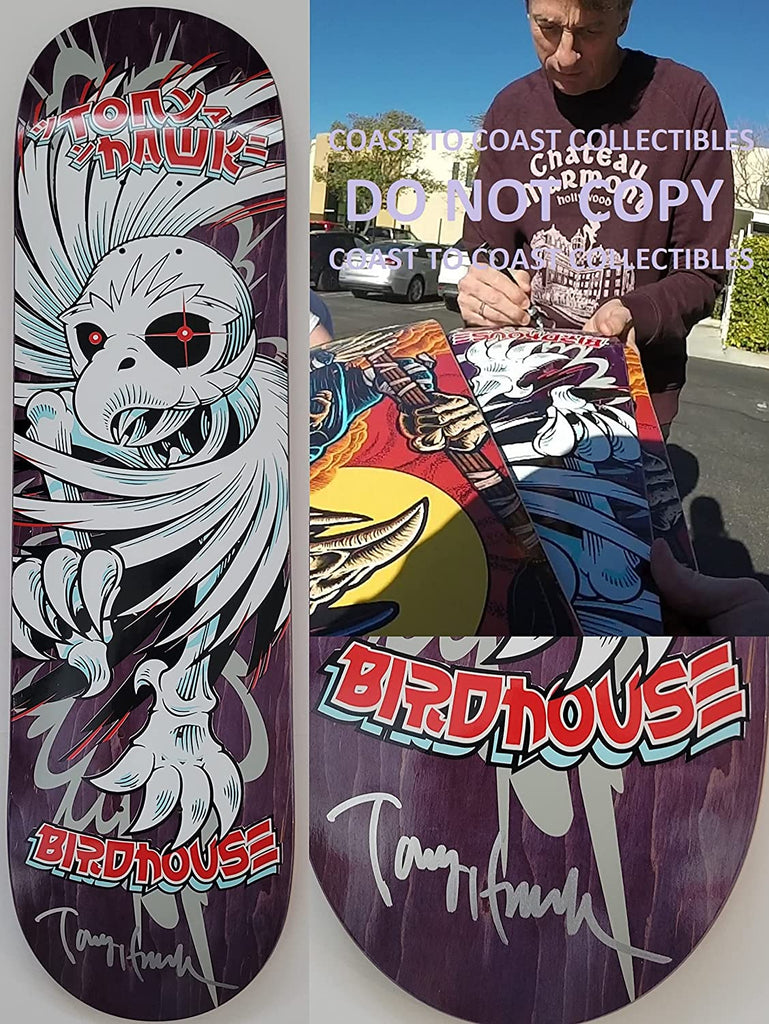 Tony Hawk signed Birdhouse skateboard Deck exact proof COA autographed.