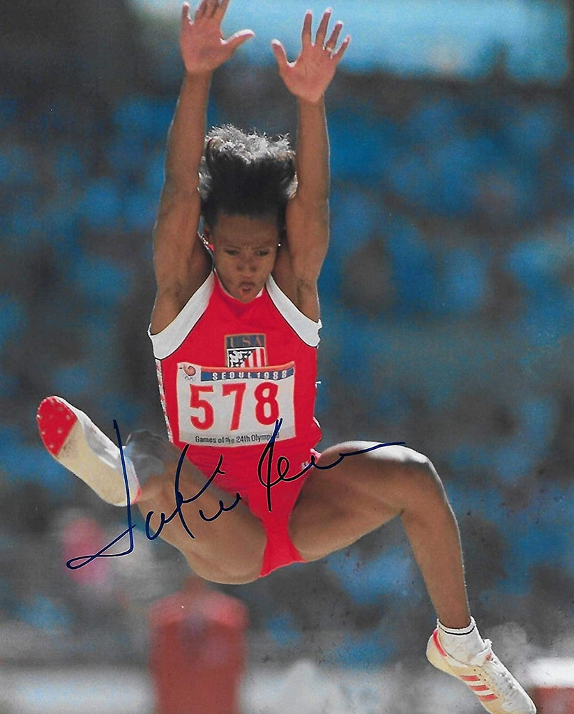 Jackie Joyner Kersee USA Track & Field Olymics gold signed,autographed 8x10 photo,proof COA