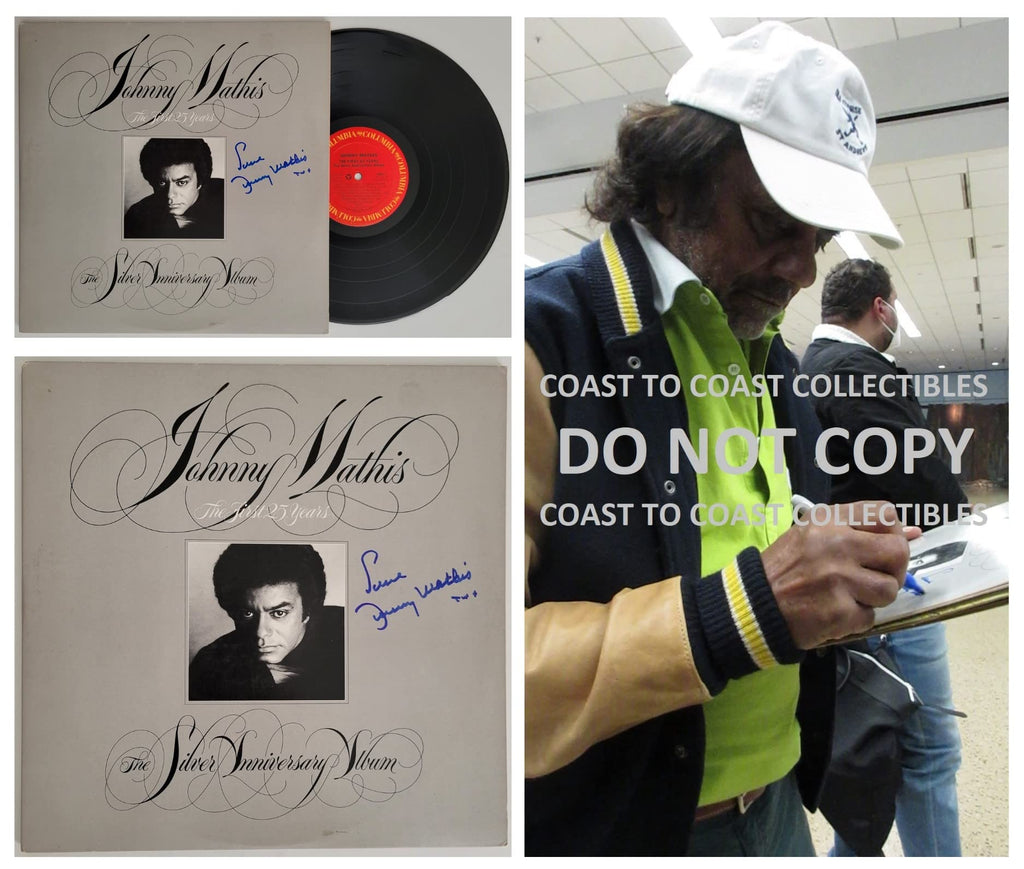 Johnny Mathis signed The First 25 years album, vinyl COA exact proof autographed STAR