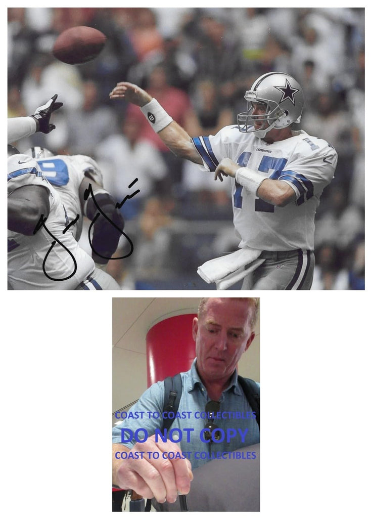 Jason Garrett signed Dallas Cowboys football 8x10 photo COA proof autographed..