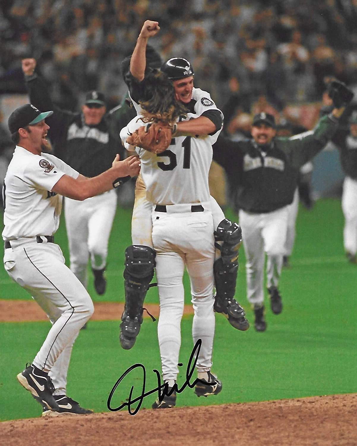 Dan Wilson Seattle Mariners signed autographed baseball 8X10 Photo proof COA