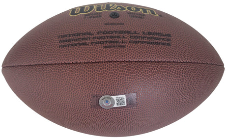 Tiki Barber New York Giants Virginia signed NFL football proof Beckett COA