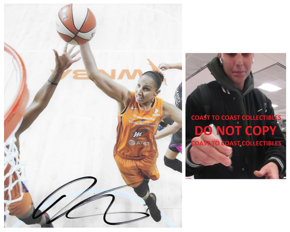 Diana Taurasi signed Phoenix Mercury basketball 8x10 photo COA proof autographed