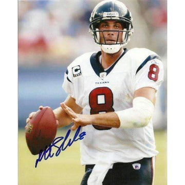 8 MATT SCHAUB Houston Texans NFL QB Blue Throwback Jersey AUTOGRAPHED