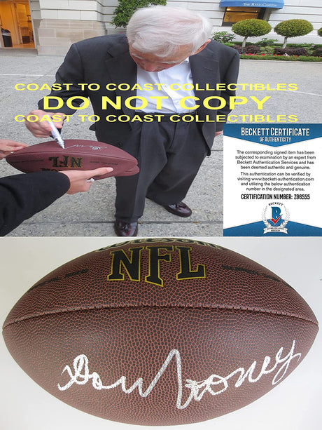 Dan Rooney Pittsburgh Steelers owner signed NFL football proof Beckett COA autographed