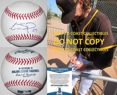 Chris Paddack San Diego Padres signed autographed MLB baseball proof Beckett COA