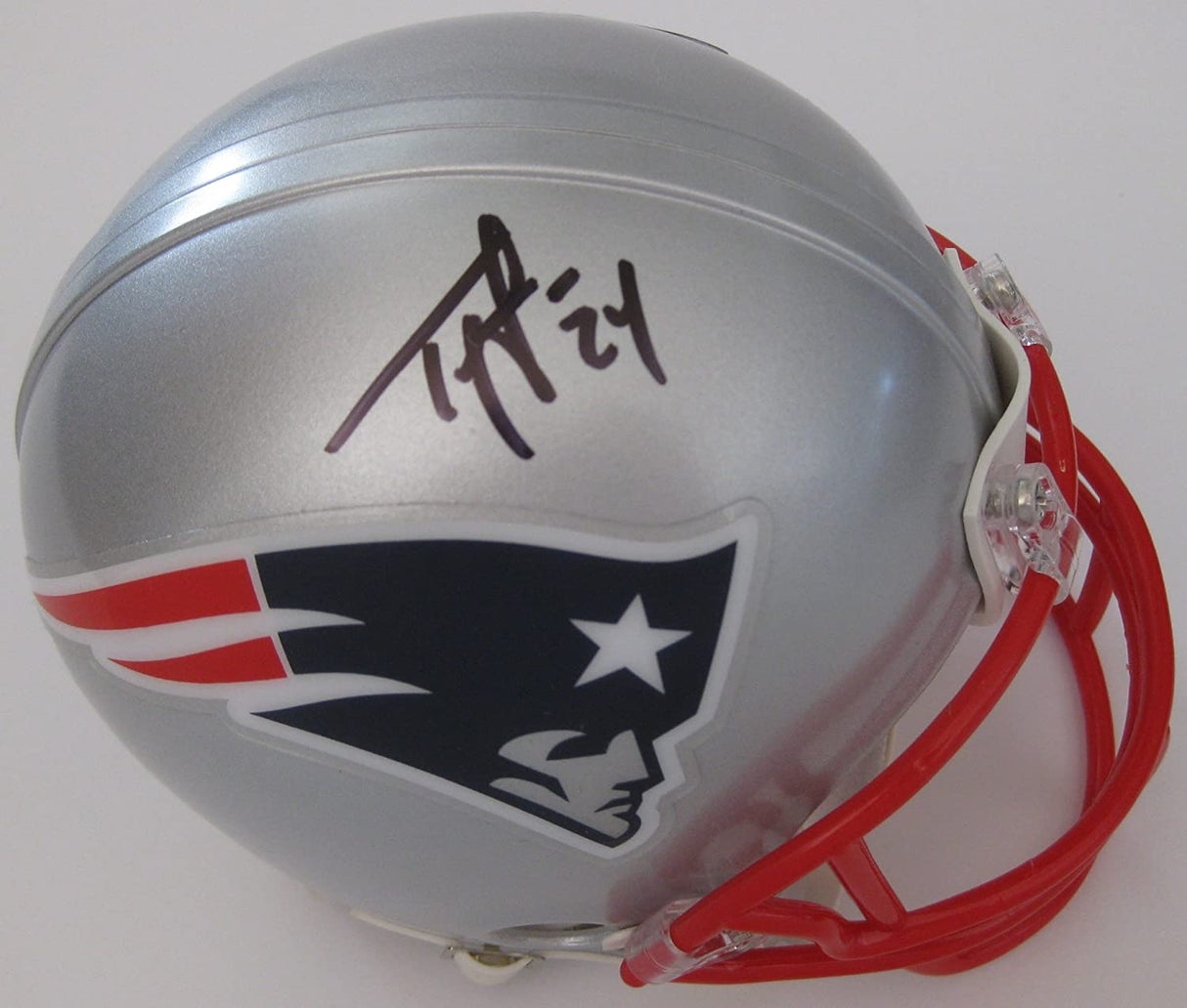 Ty Law signed autographed New England Patriots mini football helmet proof Beckett COA
