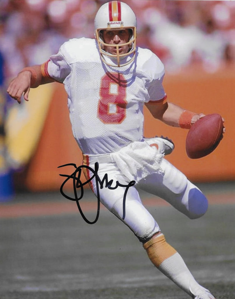 Steve Young signed Tampa Bay Buccaneers football 8x10 photo COA proof autographed