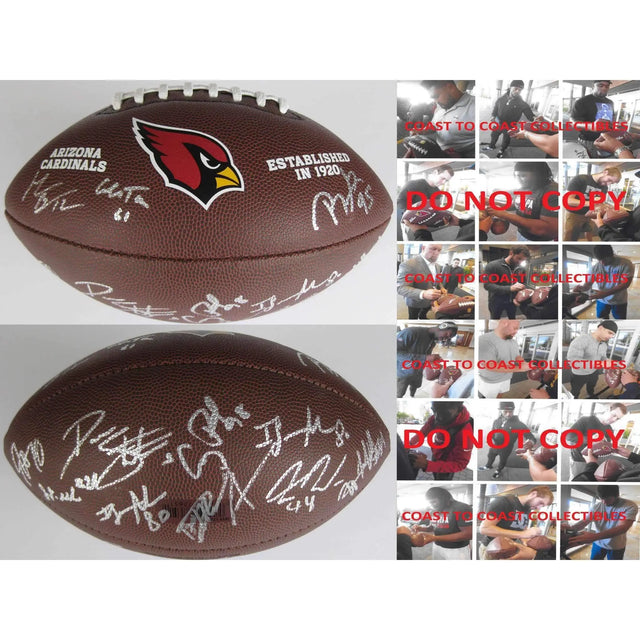 2016-2017 Arizona Cardinals, Team, Signed, Autographed, NFL Logo Football,