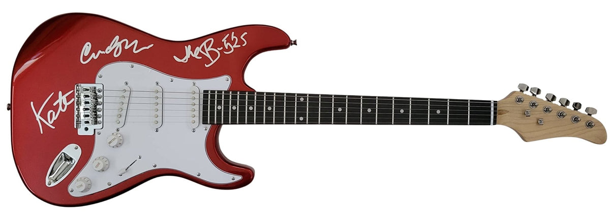 The B-52's Kate Pierson Cindy Wilson signed full size Electric guitar proof COA star