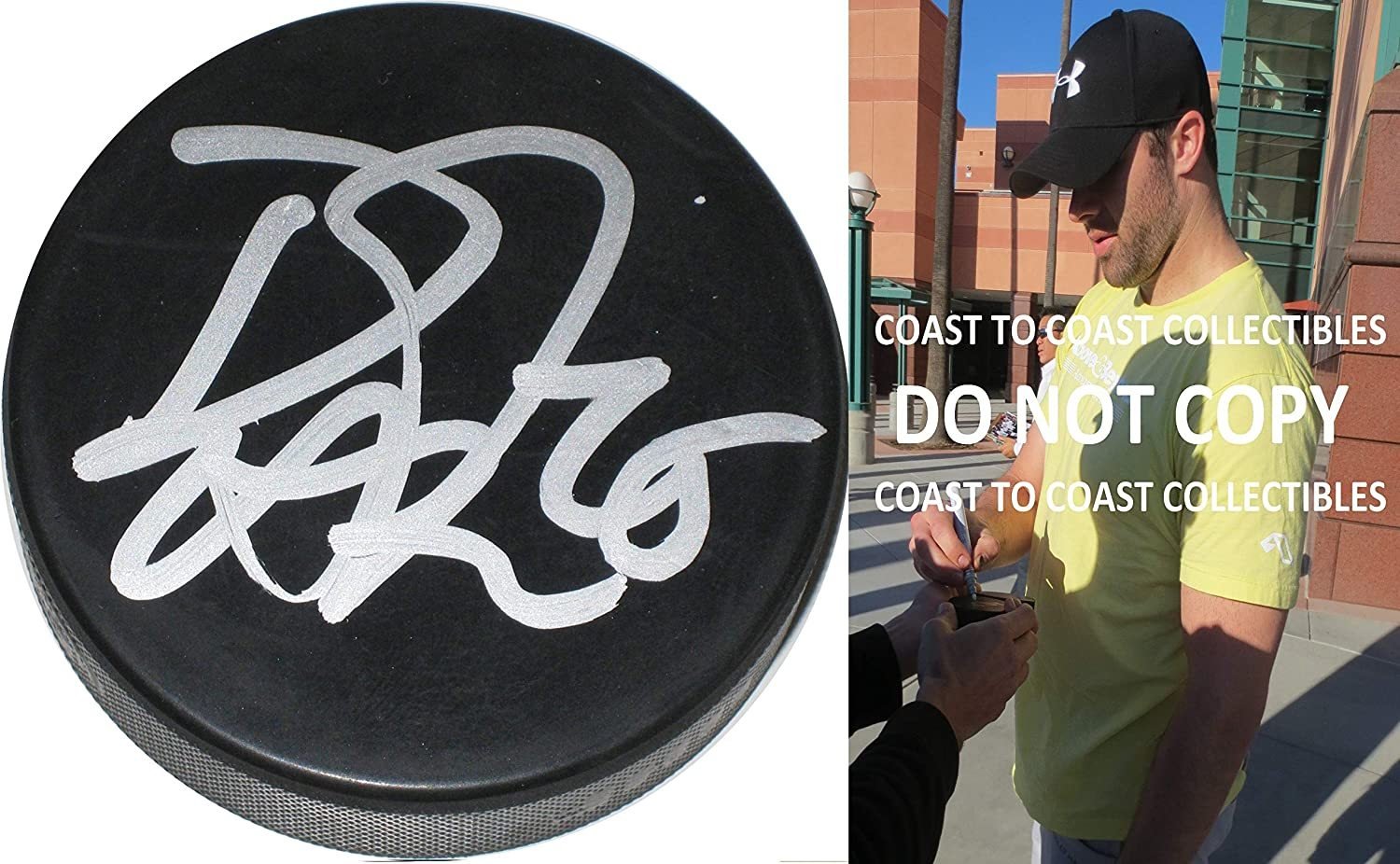 Dustin Penner Kings,Ducks,Oilers,Capitals signed,autographed Hockey Puck,proof
