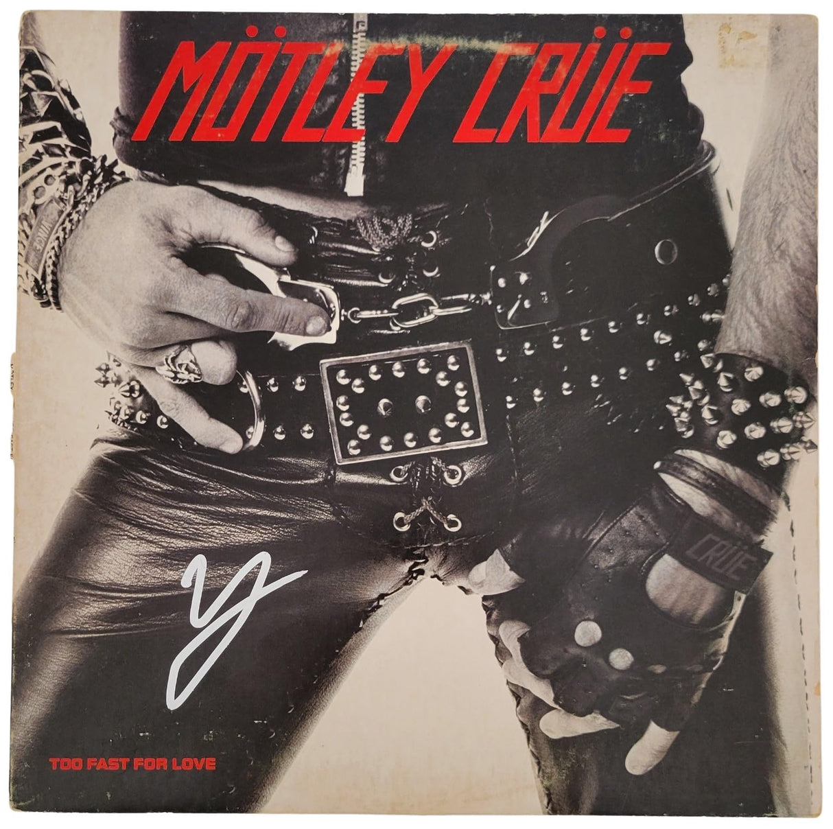 Vince Neil signed Motley Too Fast For Love album vinyl record COA exact proof star