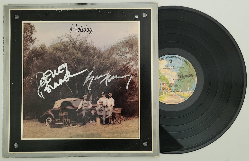 Dewey Bunnell Gerry Beckley signed America Holiday album vinyl record COA proof STAR