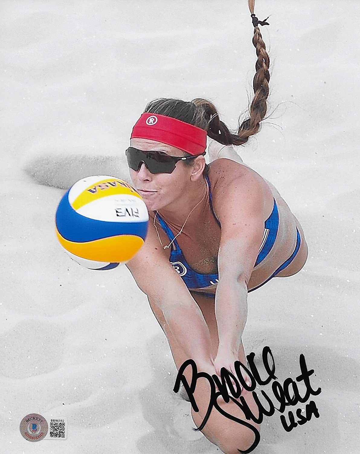 Brooke Sweat USA Beach Volleyball player signed autographed 8x10 photo proof Beckett COA.
