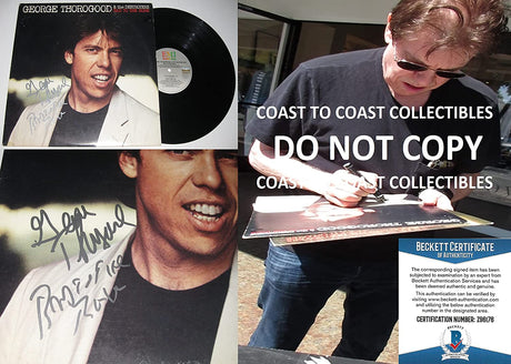George Thorogood signed Bad to the Bone album vinyl record proof Beckett COA star