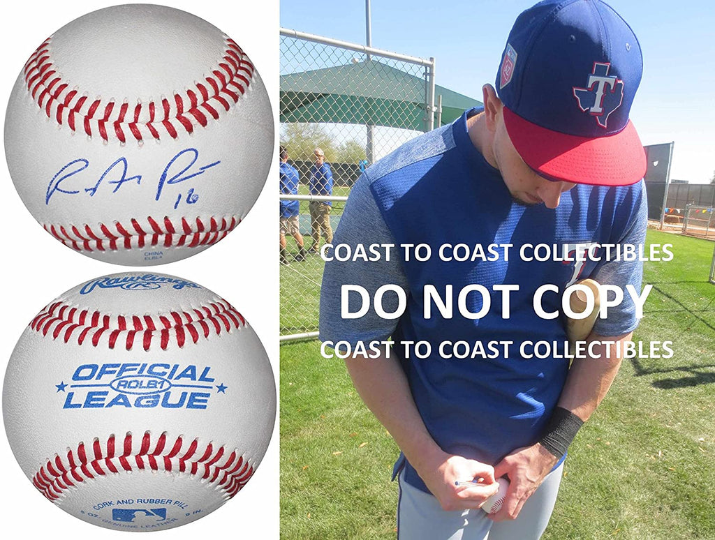 Ryan Rua Texas Rangers signed autographed baseball COA exact proof