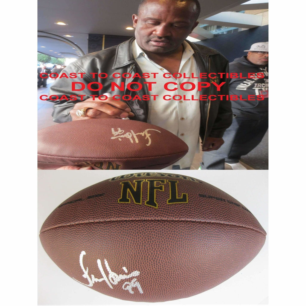 Tim Harris, San Francisco 49ers, Green Bay Packers, Signed, Autographed, NFL Football, a COA with the Proof Photo of Tim Signing Will Be Included
