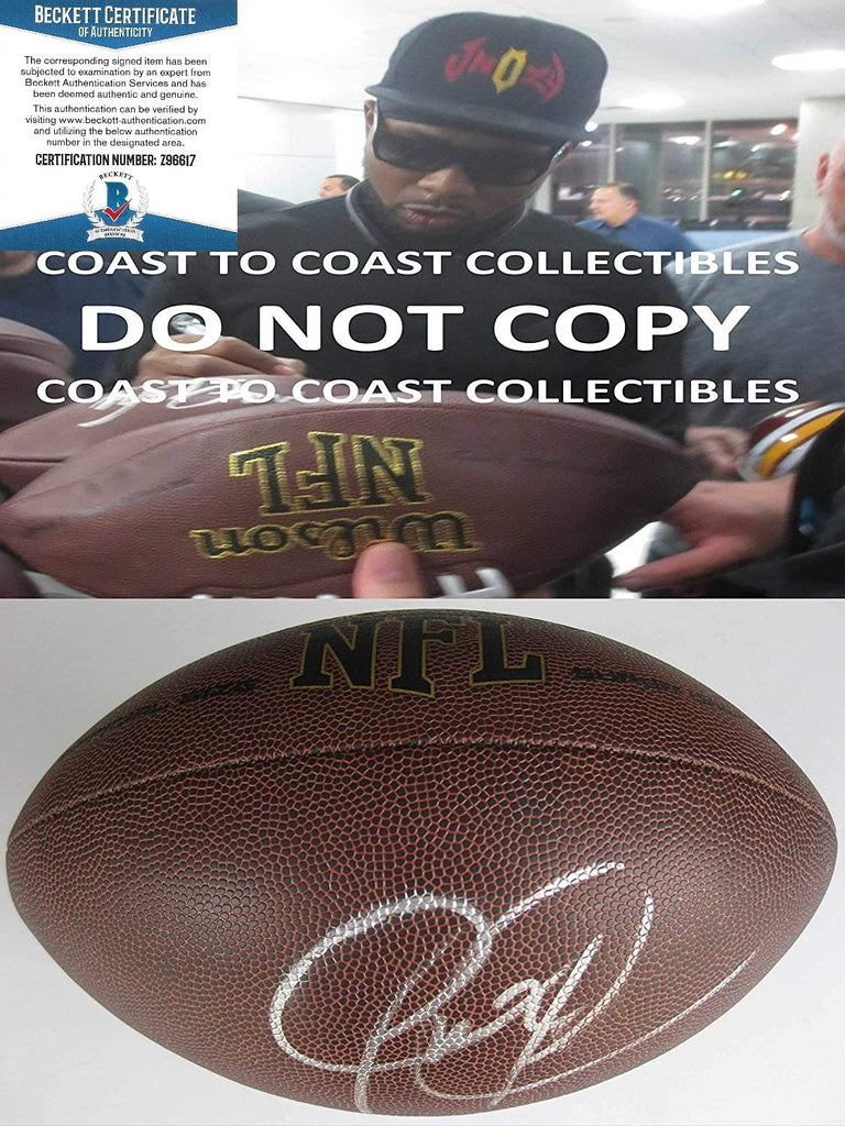 Josh Norman 49ers Bills Panthers Washington signed football proof Beckett COA autograph