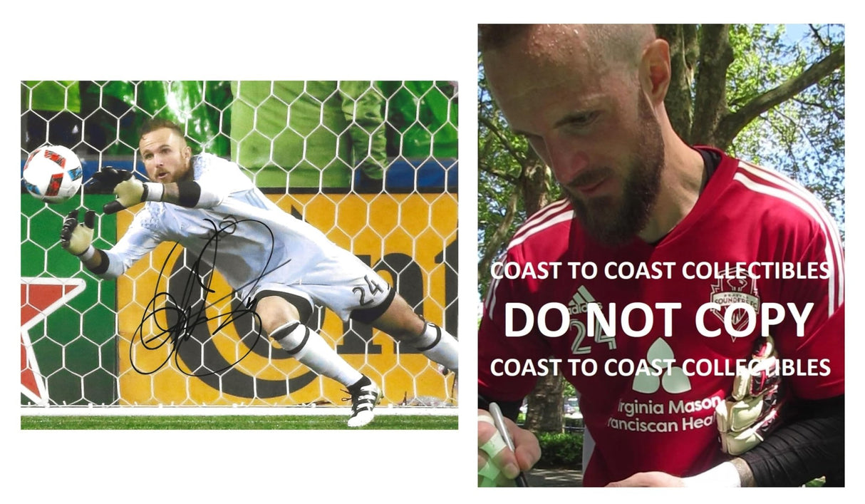 Stefan Frei signed Seattle Sounders FC soccer 8x10 photo proof COA autographed,