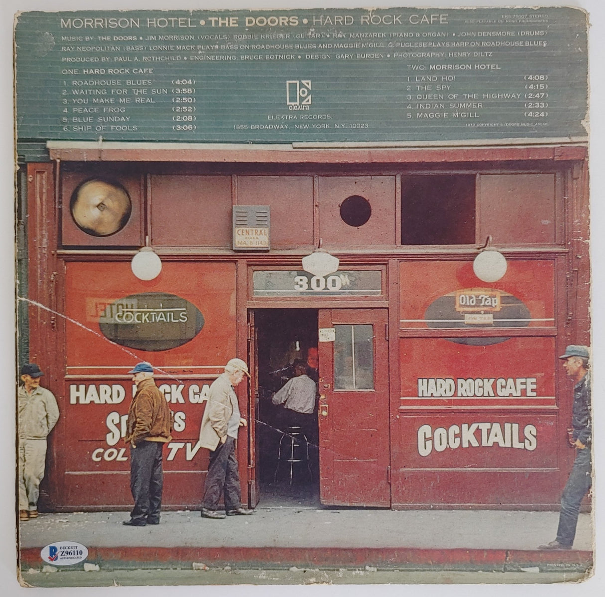 Robby Krieger Henry Diltz signed The Doors Morrison Hotel album proof Beckett COA STAR