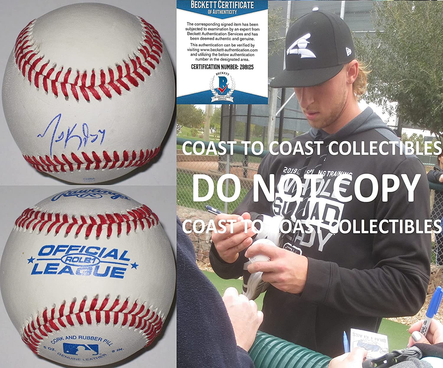 Michael Kopech Chicago White Sox signed autographed baseball Proof Beckett COA