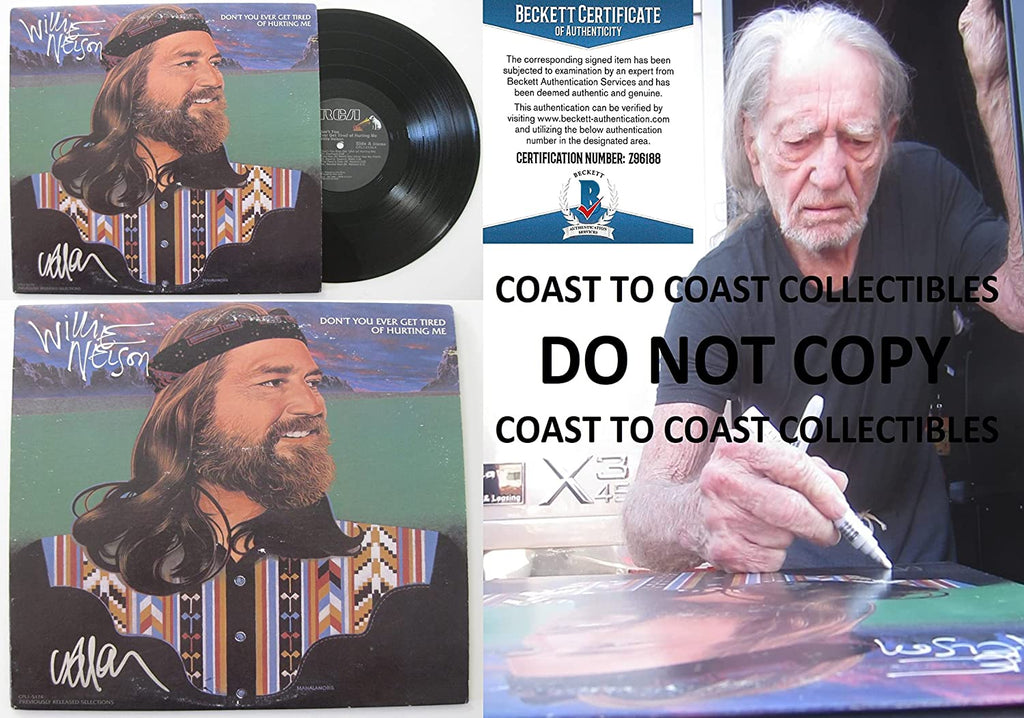 Willie Nelson signed album vinyl record COA exact Proof Beckett STAR autographed