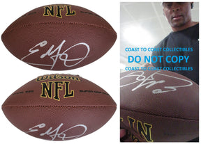 Eddie George Tennessee Titans Ohio State signed NFL football proof COA autographed