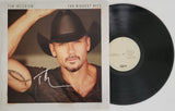 Tim McGraw signed The Biggest Hits album vinyl record proof COA autographed Star