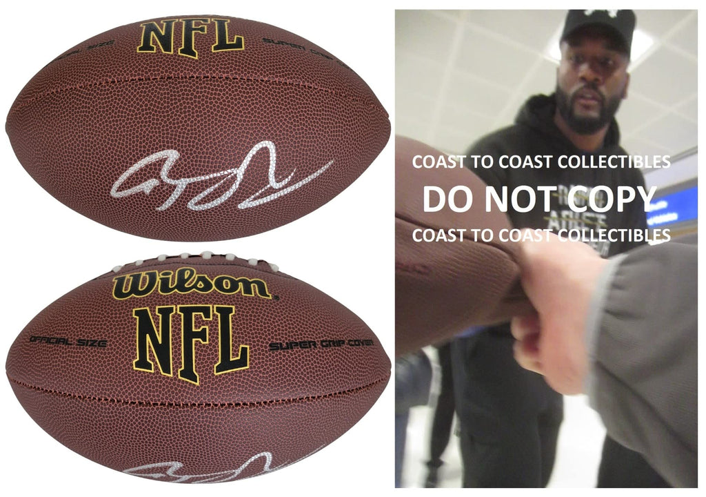 Shaquille Leonard Indianapolis Colts signed NFL football proof COA autographed