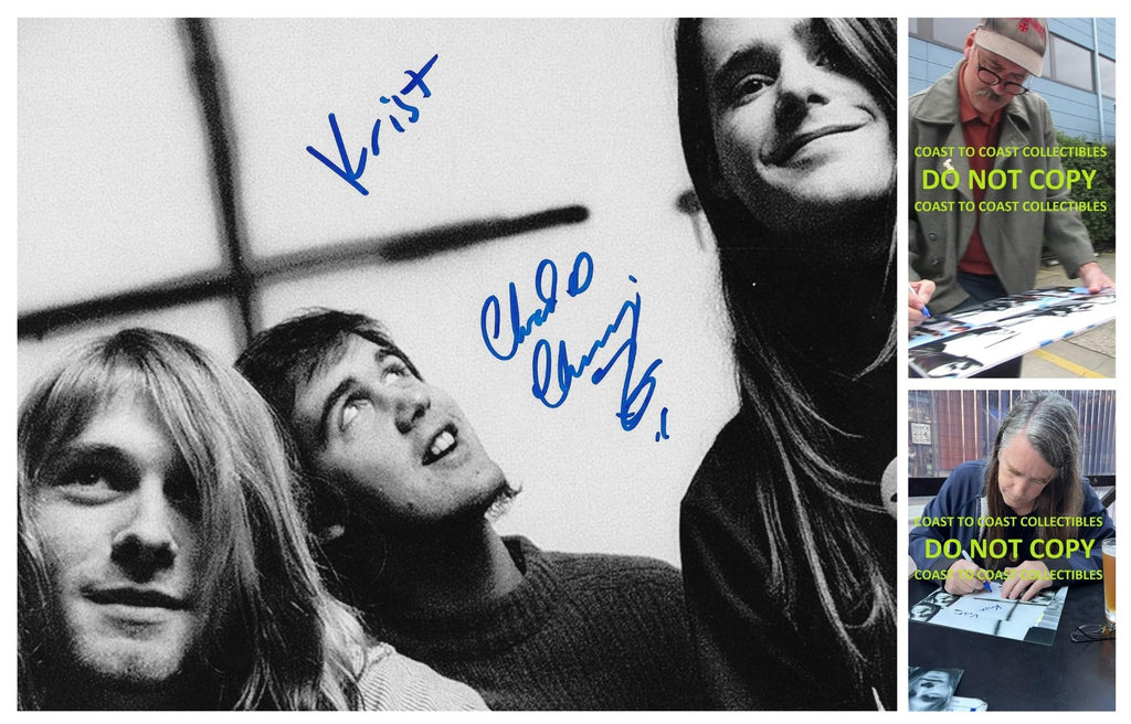 Krist Novoselic Chad Channing Nirvana 8x10 Photo COA Proof Autographed. STAR.