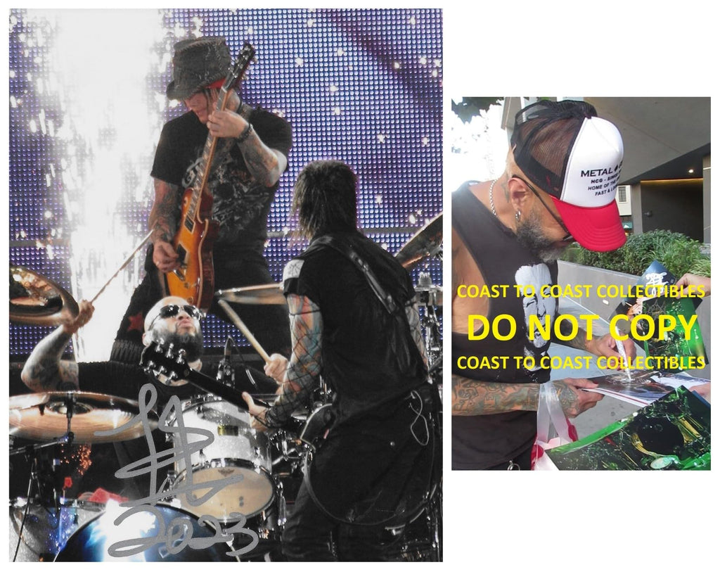 Frank Ferrer Guns N Roses Drummer signed 8x10 photo proof COA autographed GNR Star..
