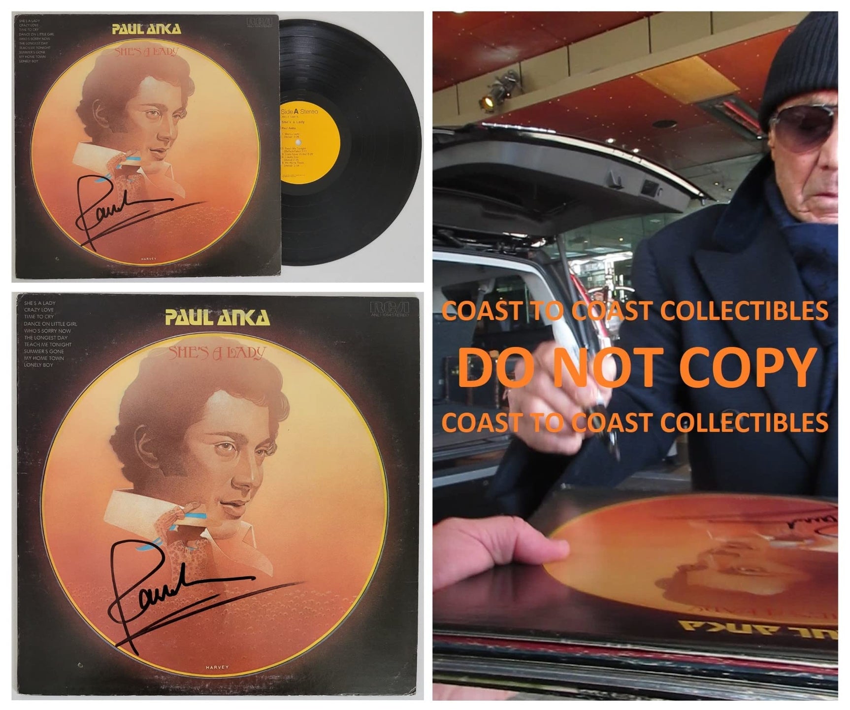 Paul Anka signed Shes a Lady album vinyl record COA proof autographed STAR