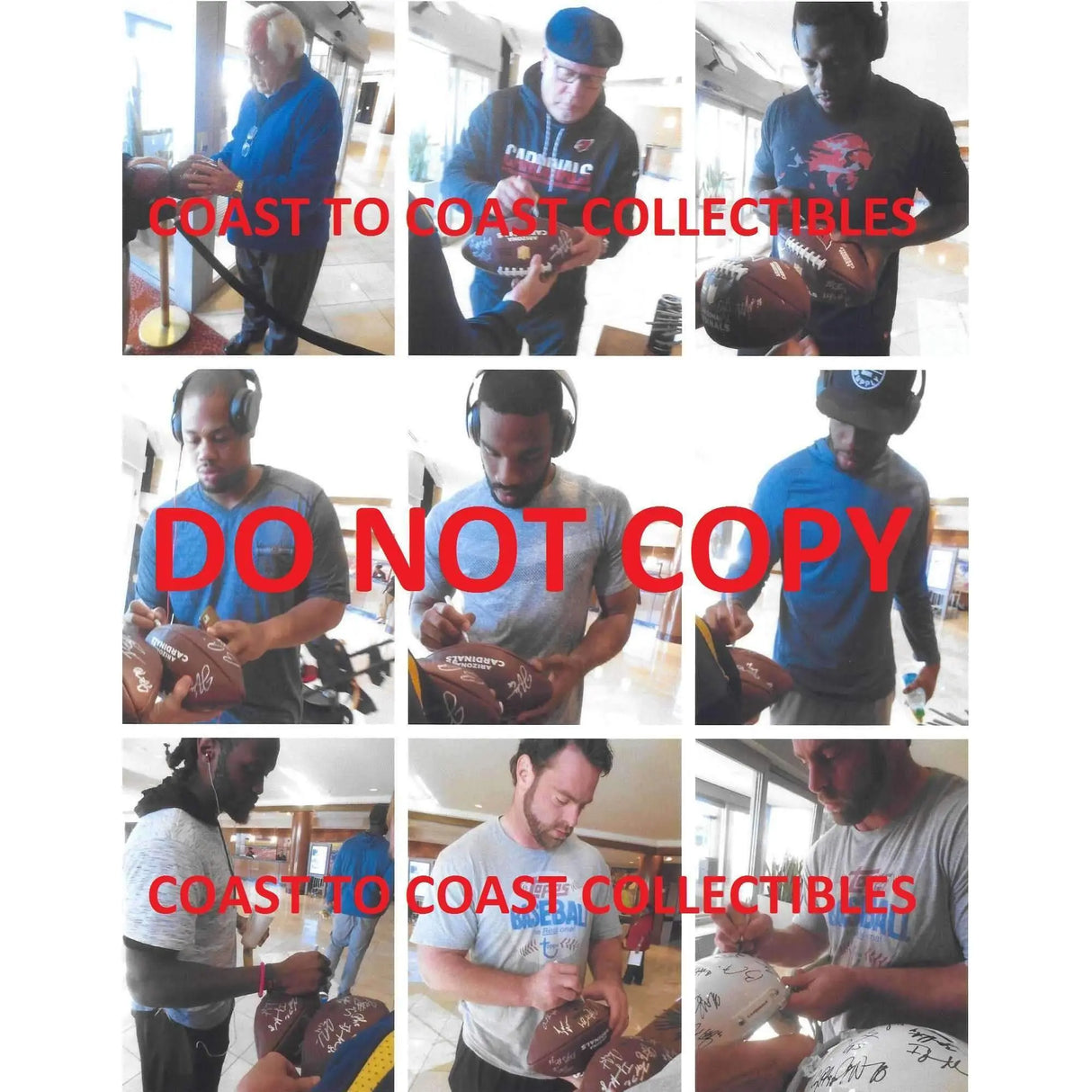 2016-2017 Arizona Cardinals, Team, Signed, Autographed, NFL Logo Football,