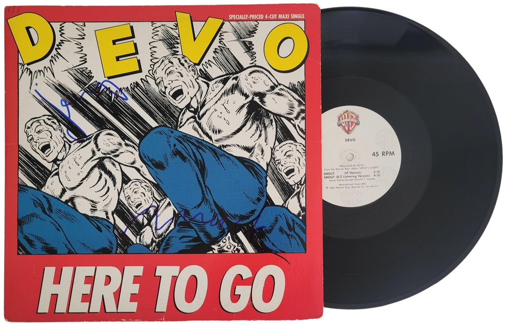 Mark & Gerald Signed Devo Here To Go Album COA Proof Autographed Vinyl Record