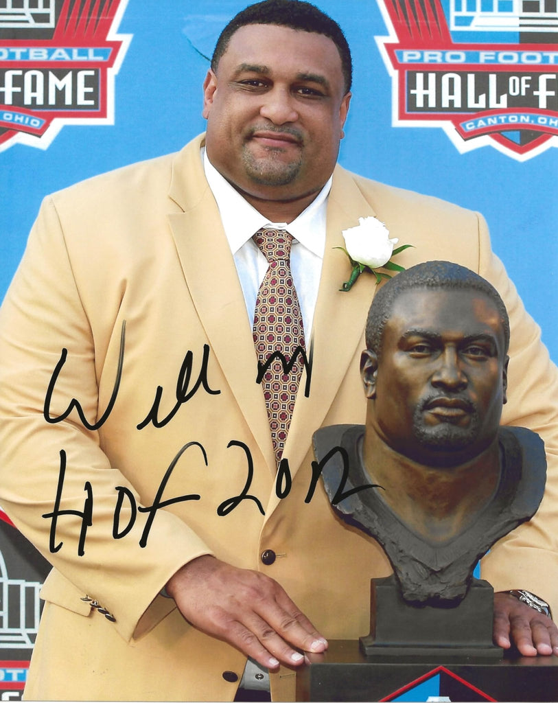 Willie Roaf signed New Orleans Saints football 8x10 photo Proof COA autographed