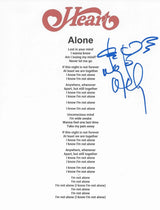 Nancy Wilson Signed Heart Alone Lyrics Sheet Proof COA Autographed Star