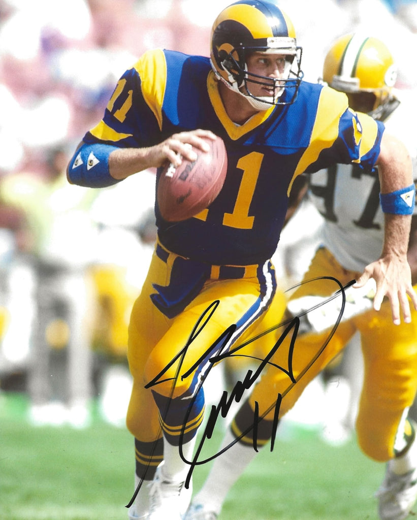 Jim Everett signed Los Angeles Rams football 8x10 photo Proof COA autographed...