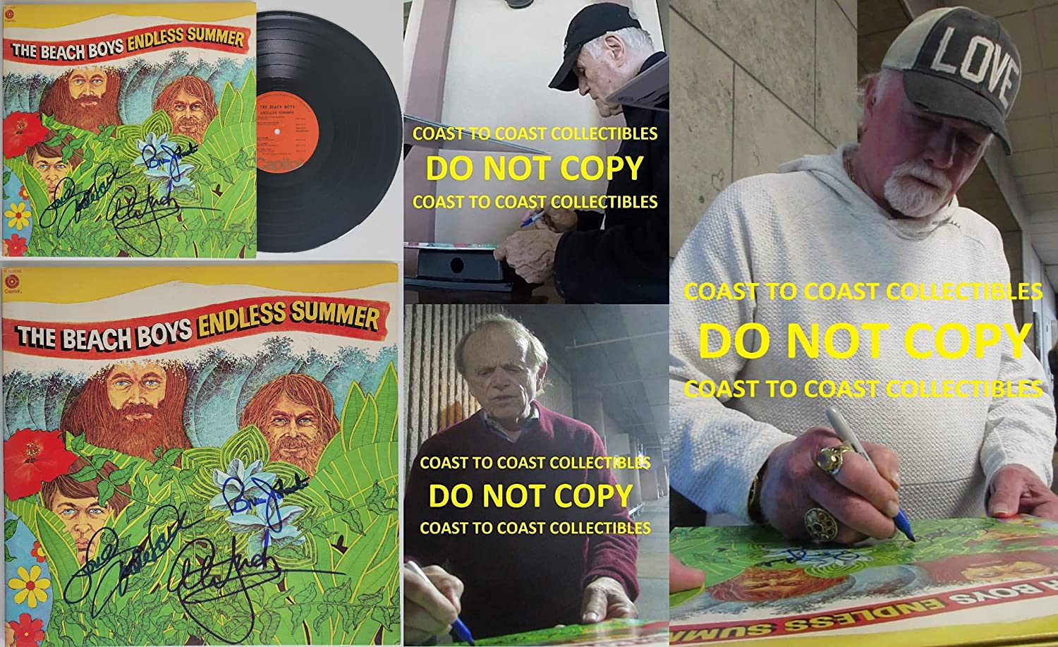 Mike Love Al Jardine Bruce Johnston signed Beach Boys Endless Summer album proof.autographed Vinyl Record,COA STAR