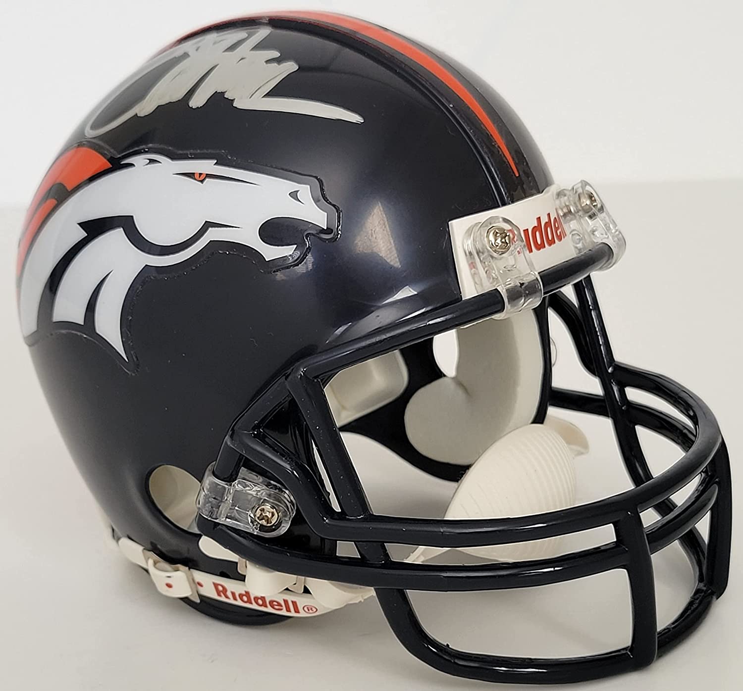 denver broncos nmini football helmet Denver Broncos Terrell Davis Signed Mini Helmet w/ HOF 17"
