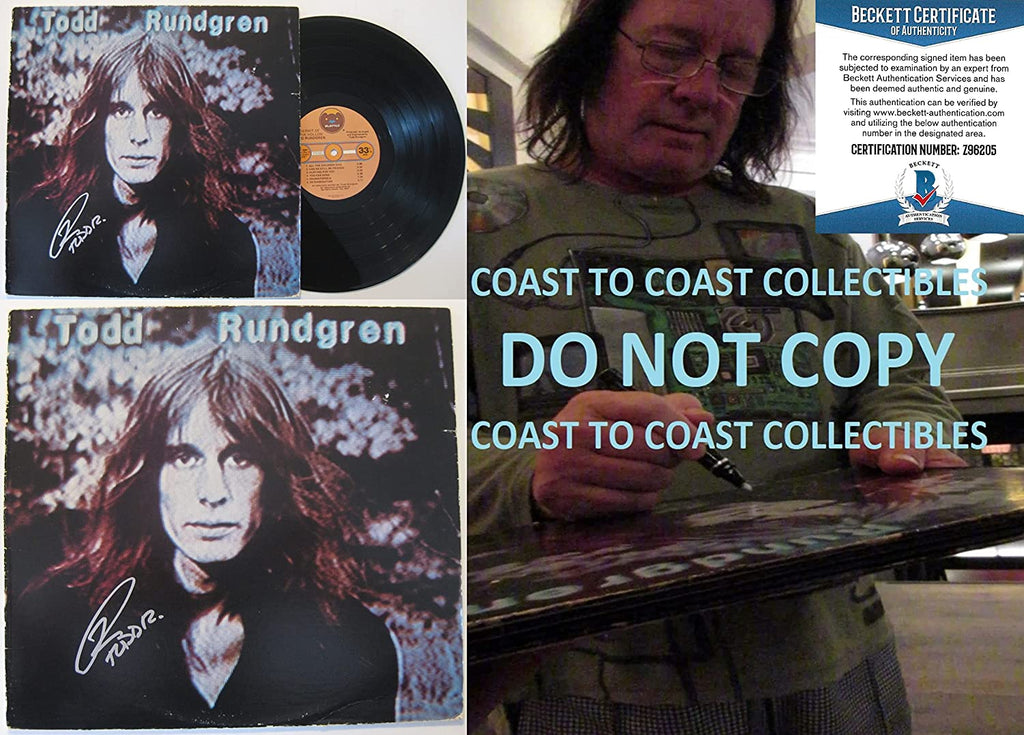 Todd Rundgren signed Hermit of Mink Hollow Album Vinyl Record Proof Beckett STAR autographed