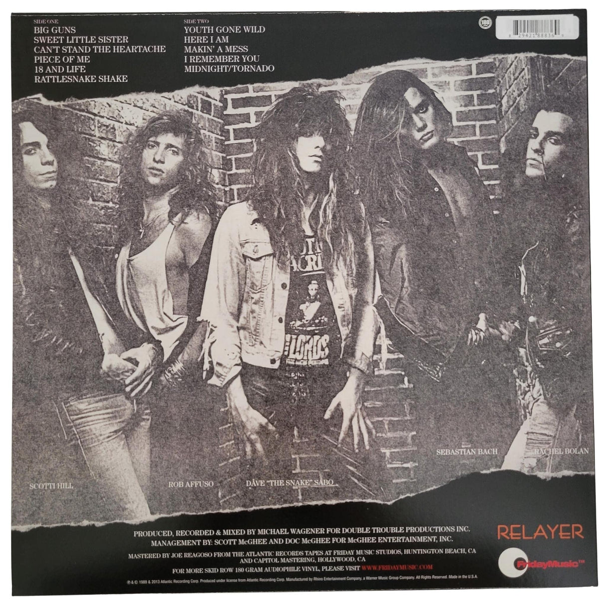 Dave Sabo Scotti Hill Rachel Bolan signed Skid Row Album Vinyl proof COA autographed STAR