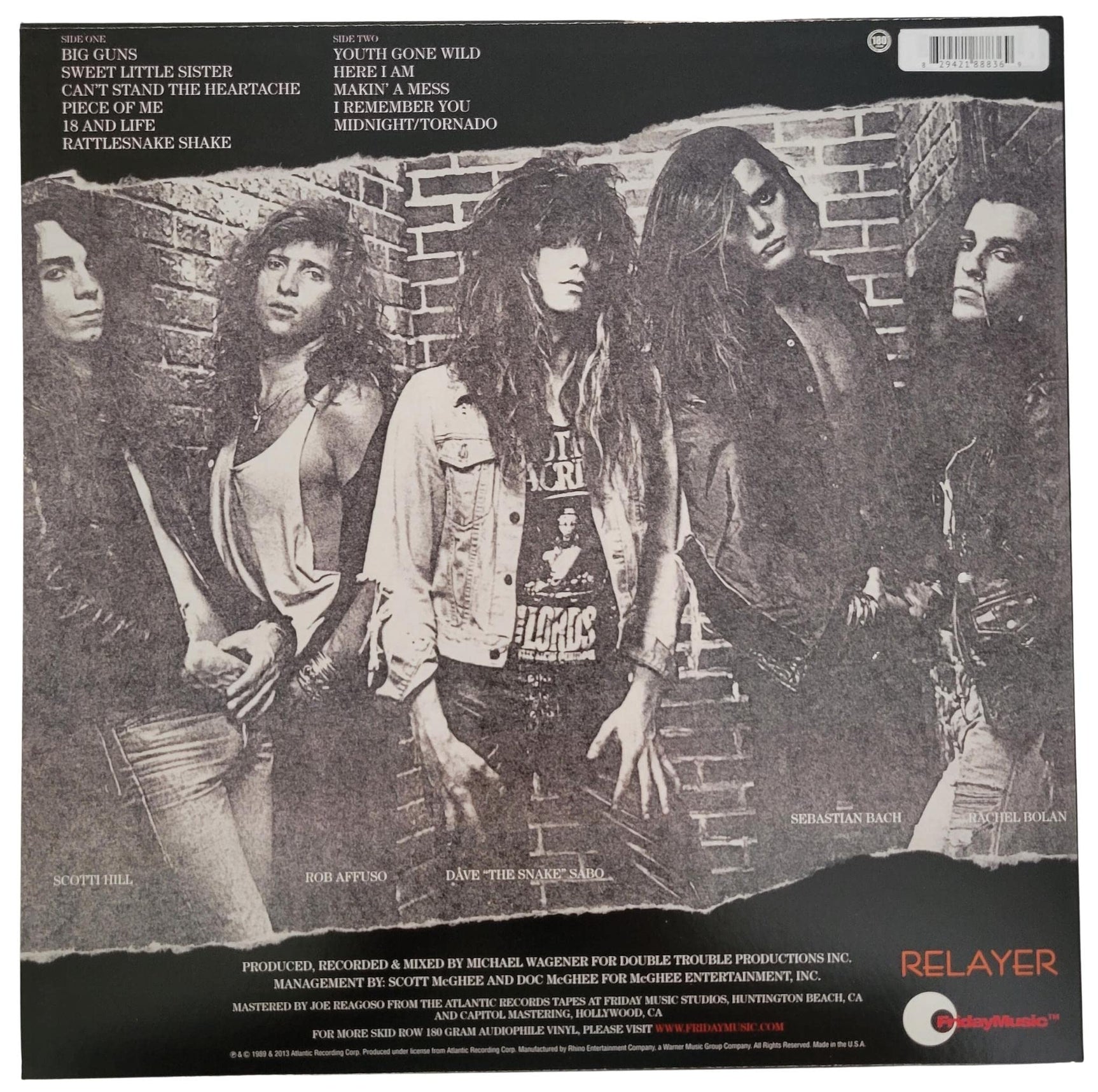 Dave Sabo Scotti Hill Rachel Bolan signed Skid Row Album Vinyl proof COA autographed STAR