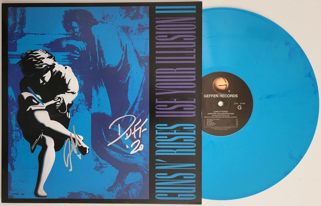 Duff McKagan Steven Adler signed GNR Use Your Illusion II album proof Beckett STAR