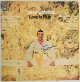 Johnny Mathis signed Love is Blue album, vinyl COA exact proof autographed STAR