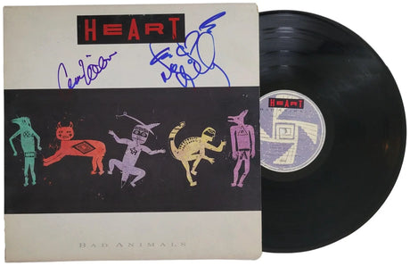 Nancy Wilson & Ann Wilson Signed Heart Bad Animals Album Vinyl Proof COA Autographed