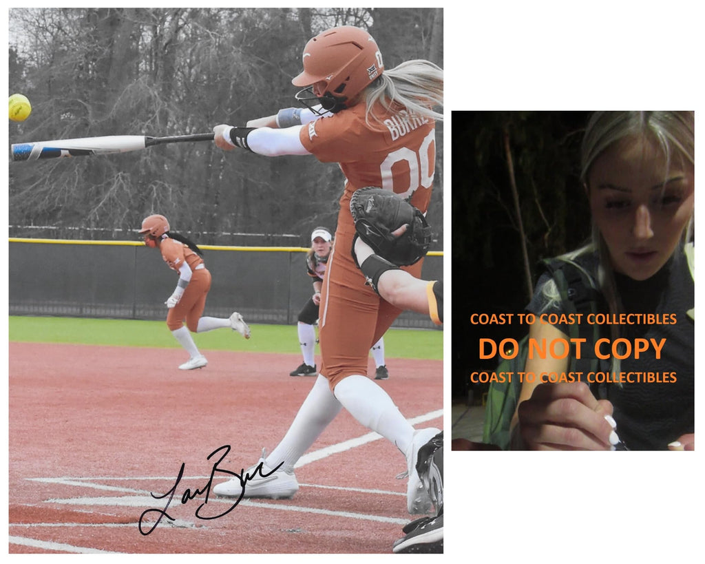 Lauren Burke signed Texas Longhorns 8x10 softball photo COA Proof autograhed Model.