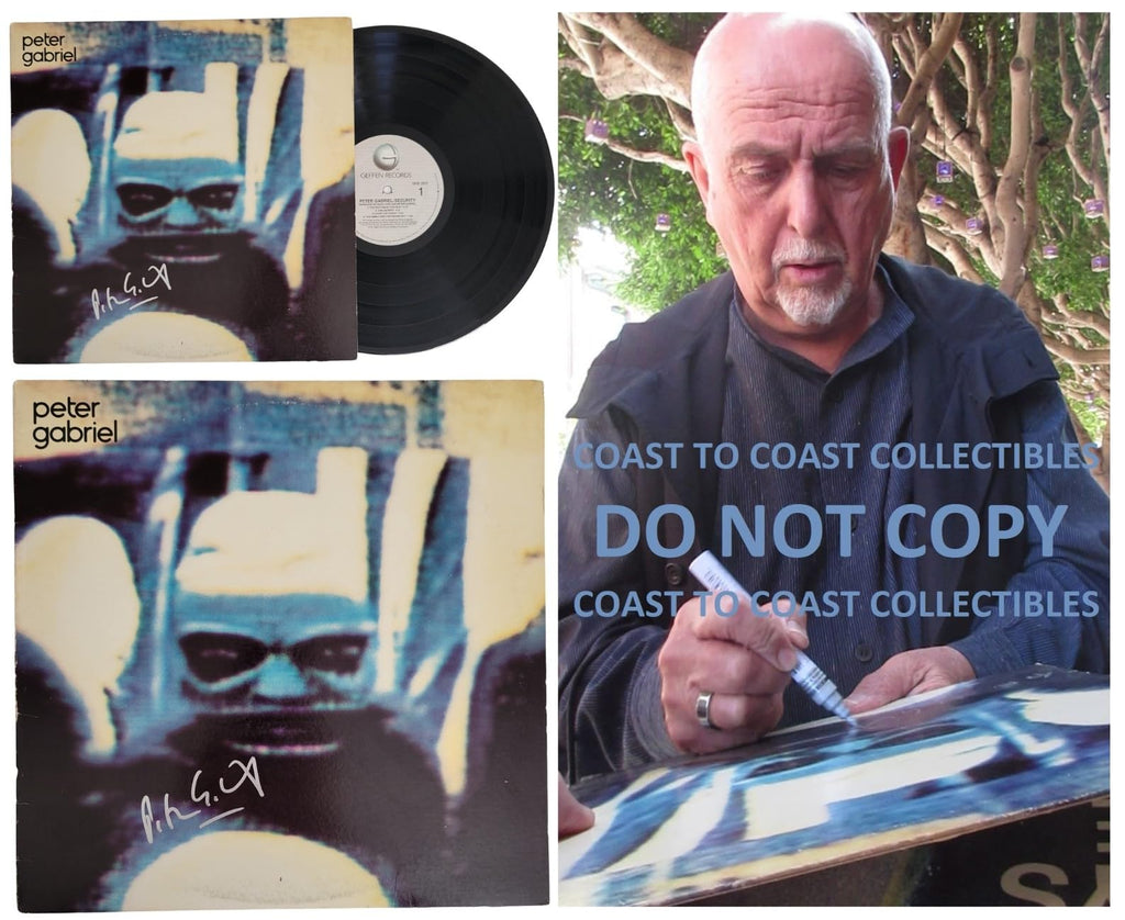 Peter Gabriel Signed Deutsches Album exact Proof COA Autographed Vinyl Record