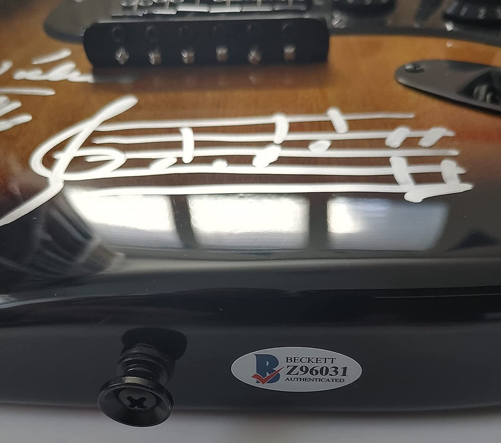 Trevor Rabin Yes signed Fender Squier guitar exact Proof Beckett COA star autograph