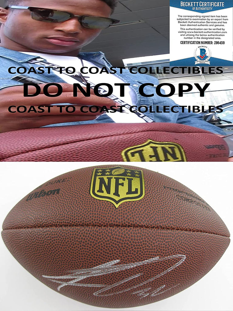 Kenyan Drake Las Vegas Raiders Dolphins Alabama signed autographed football proof Beckett COA