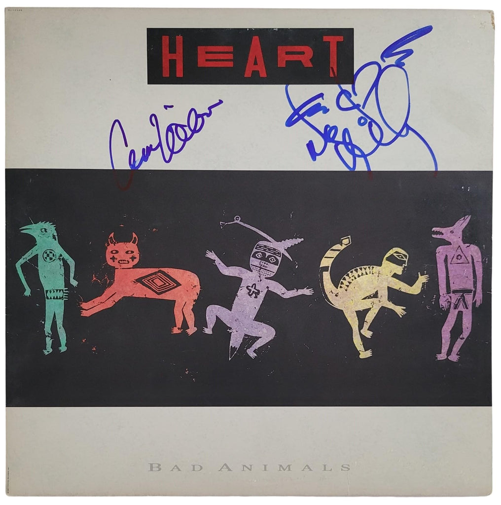 Nancy Wilson & Ann Wilson Signed Heart Bad Animals Album Vinyl Proof COA Autographed
